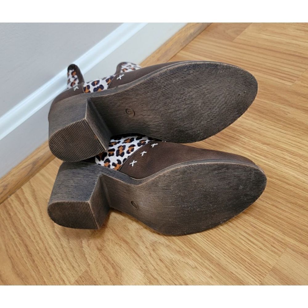 Patchwork White Leopard Ankle Boots 7 - image 7